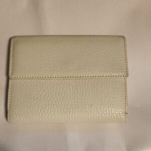 Burberry Cream Leather Compact Wallet - Women